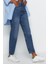 Stil Kadın Moda Denim Kot Pantolon Regular Dar Paça Yüksek Bel Mom Jeans 3