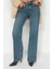 Stil Kadın Moda Denim Kot Pantolon Uzun Geniş Paça Mavi Soluk Vintage Yüksek Bel Jeans 3