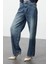Stil Kadın Moda Denim Kot Pantolon Uzun Geniş Paça Mavi Yüksek Bel Jeans 4