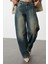 Stil Kadın Moda Denim Kot Pantolon Uzun Geniş Paça Soluk Vintage Normal Bel Skater Jeans 1