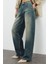 Stil Kadın Moda Denim Kot Pantolon Uzun Geniş Paça Soluk Vintage Normal Bel Skater Jeans 3