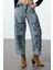 Stil Kadın Moda Denim Kot Pantolon Uzun Geniş Paça Mavi Nakışlı Yüksek Bel Balon Jeans 1