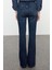 Stil Kadın Moda Denim Kot Pantolon Uzun Ispanyol Paça Yüksek Bel Jeans 5