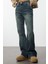 Stil Kadın Moda Denim Kot Pantolon Uzun Geniş Paça Mavi Yüksek Bel Straight Jeans 1