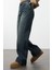 Stil Kadın Moda Denim Kot Pantolon Uzun Geniş Paça Mavi Yüksek Bel Straight Jeans 3