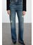 Stil Kadın Moda Denim Kot Pantolon Uzun Geniş Paça Yırtıklı Normal Bel Jeans 4
