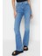 Stil Kadın Moda Denim Kot Pantolon Uzun Ispanyol Paça Mavi Yüksek Bel Jeans 1