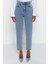 Stil Kadın Moda Denim Kot Pantolon Uzun Geniş Paça Indigo Yüksek Bel Mom Jeans 4