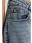 Stil Kadın Moda Denim Kot Pantolon Regular Boru Paça Mavi Düşük Bel Skater Jeans 2