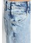 Stil Kadın Moda Denim Kot Pantolon Regular Geniş Paça Mavi Bel Detaylı Yüksek Bel Jeans 5