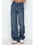 Stil Kadın Moda Denim Kot Pantolon Regular Geniş Paça Mavi Soluk Vintage Yüksek Bel Jeans 3