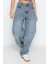 Stil Kadın Moda Denim Kot Pantolon Regular Boru Paça Mavi Düşük Bel Skater Jeans 3