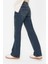 Stil Kadın Moda Denim Kot Pantolon Boru Paça Düşük Bel Straight Jeans 2