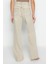 Stil Kadın Moda Denim Kot Pantolon Uzun Geniş Paça Bej Soluk Vintage Normal Bel Jeans 5