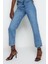 Stil Kadın Moda Denim Kot Pantolon Regular Boru Paça Mavi Yüksek Bel Straight Jeans 1