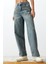 Stil Kadın Moda Denim Kot Pantolon Regular Geniş Paça Mavi Soluk Vintage Düşük Bel 3
