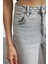Stil Kadın Moda Denim Kot Pantolon Uzun Boru Paça Gri Yüksek Bel Straight Jeans 2