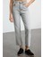 Stil Kadın Moda Denim Kot Pantolon Uzun Boru Paça Gri Yüksek Bel Straight Jeans 4