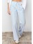 Kadın Moda Şık Kot Pantolon Geniş Paça Regular Boy Denim Beli Lastikli Chambre Yüksek Bel Jeans 3