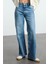 Kadın Moda Şık Kot Pantolon Geniş Paça Uzun Boy Denim Mavi Yüksek Bel Jeans 3