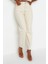 Kadın Moda Şık Kot Pantolon Boru Paça Uzun Boy Denim Ekru Yüksek Bel Slim Mom Jeans 4
