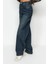Stil Kadın Moda Denim Kot Pantolon Boru Paça Yıkama Efektli Bol Kesim Yüksek Bel Jeans 3