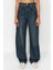Stil Kadın Moda Denim Kot Pantolon Boru Paça Yıkama Efektli Bol Kesim Yüksek Bel Jeans 4