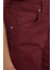 Kadın Moda Şık Kot Pantolon Geniş Paça Uzun Boy Denim Bordo Yüksek Bel Jeans 3