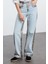 Kadın Moda Şık Kot Pantolon Geniş Paça Uzun Boy Denim Leopar Baskılı Yüksek Bel Jeans 1