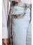 Kadın Moda Şık Kot Pantolon Geniş Paça Uzun Boy Denim Leopar Baskılı Yüksek Bel Jeans 4