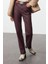 Kadın Moda Şık Kot Pantolon Geniş Paça Uzun Boy Denim Bordo Kaplamalı Yüksek Bel Straight Jeans 1