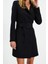 Moda Stil Regular Ceket Yaka Mini Boy Kemerli Dokuma Ceket Elbise 3