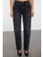 Stil Kadın Moda Denim Kot Pantolon Uzun Boru Paça Normal Bel Straight Jeans 4