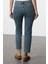 Stil Kadın Moda Denim Kot Pantolon Uzun Boru Paça Mavi Yüksek Bel Mom Jeans 2