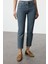 Stil Kadın Moda Denim Kot Pantolon Uzun Boru Paça Mavi Yüksek Bel Mom Jeans 4