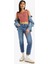 501 Kadın Pamuklu Regular Fit Cropped Jeans Kot Pantolon A7739-0015 5