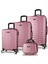 Croc Abs Kabin Orta Büyük ve Makyaj Boy Rose Gold 4'lü Travel Valiz Seti 1
