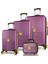 Puzzle Abs Kabin Orta Büyük ve Makyaj Boy Mürdüm 4'lü Travel Valiz Seti 1