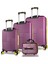 Puzzle Abs Kabin Orta Büyük ve Makyaj Boy Mürdüm 4'lü Travel Valiz Seti 2