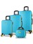 Croc Abs Kabin Orta Büyük ve Makyaj Boy Turkuaz 4'lü Travel Valiz Seti 1
