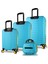 Croc Abs Kabin Orta Büyük ve Makyaj Boy Turkuaz 4'lü Travel Valiz Seti 2