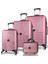 Puzzle Abs Kabin Orta Büyük ve Makyaj Boy Rose Gold 4'lü Travel Valiz Seti 1