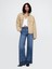 Kadın Mavi High Rise Stride Seamed Wide-Leg Jean Pantolon 1