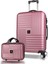 Puzzle Abs Makyaj ve Orta Boy Rose Gold 2'li Valiz Seti 1