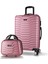 Croc Abs Makyaj ve Orta Boy Rose Gold 2'li Valiz Seti 1
