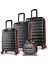 Colors Abs Kabin Orta Büyük ve Makyaj Boy Siyah 4'lü Travel Valiz Seti 2