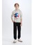 Erkek Çocuk 2'li Takım Kalın Kapüşonlu Baskılı Sweatshirt Beli Lastikli Eşofman Altı D6870A824CW 2