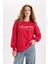 Oversize Geniş Kalıp Atatürk İmzalı Bisiklet Yaka Kalın Sweatshirt E5446AX24WN 4