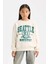 Kız Çocuk Relax Fit Bisiklet Yaka Baskılı Sweatshirt D7057A824WN 1