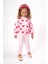 (2-7 Yaş) Triko Kalp Desenli Kız Çocuk takım - Pembe 1